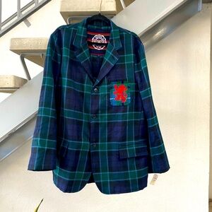 Robert Graham Green and Blue Plaid Blazer Lightweight Size L NWT